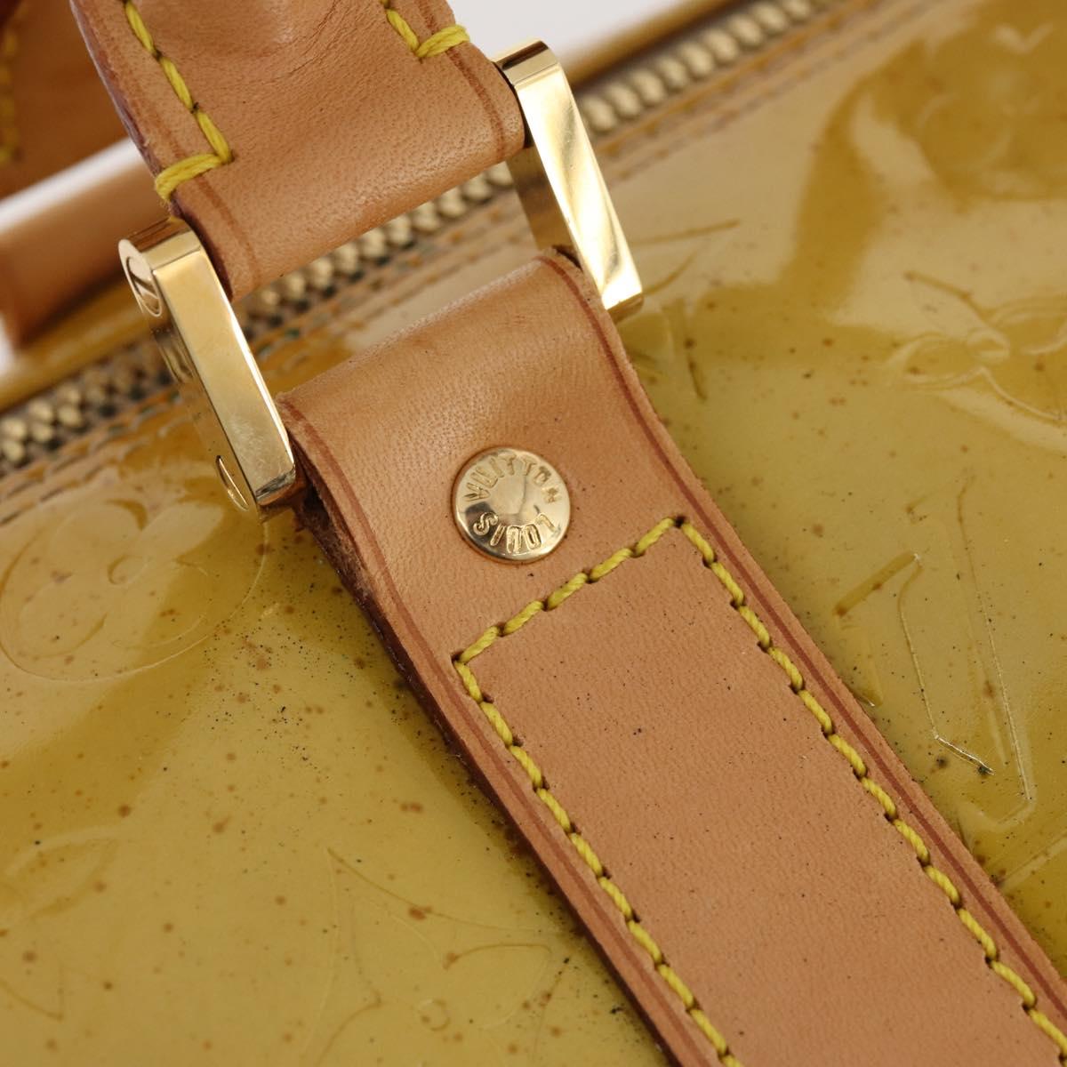 LOUIS VUITTON Monogram Vernis Mercer Boston Bag Beige M91000 LV Auth ARZ413