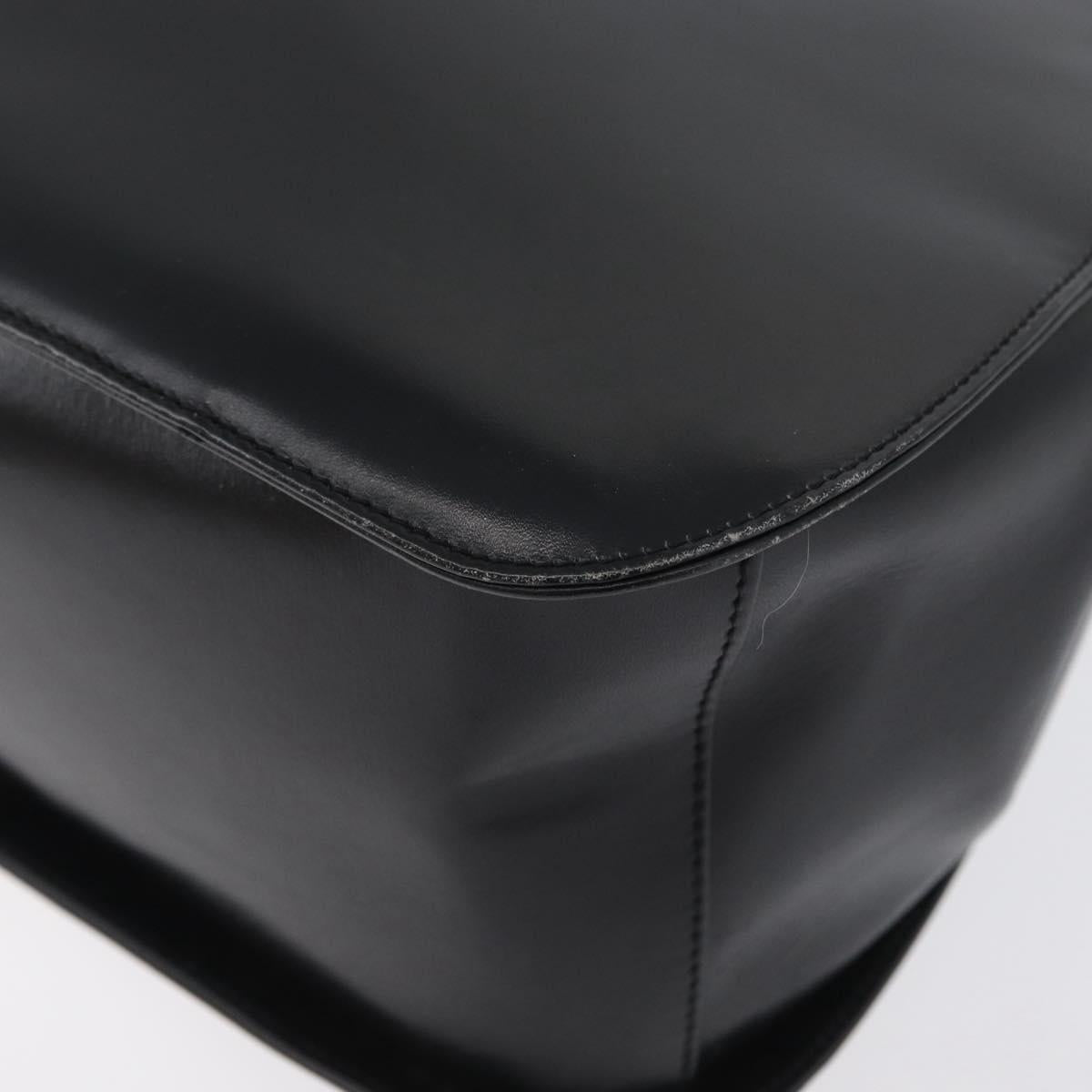 Salvatore Ferragamo Gancini Hand Bag Leather 2way Black Gold Auth ARZ417