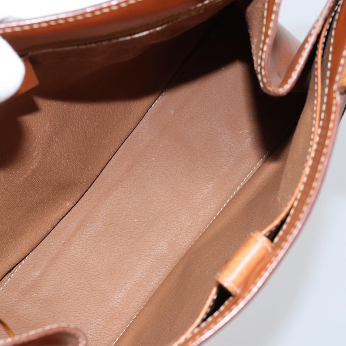CELINE Macadam Canvas Tote Bag PVC Leather Brown Gold Auth ARZ422