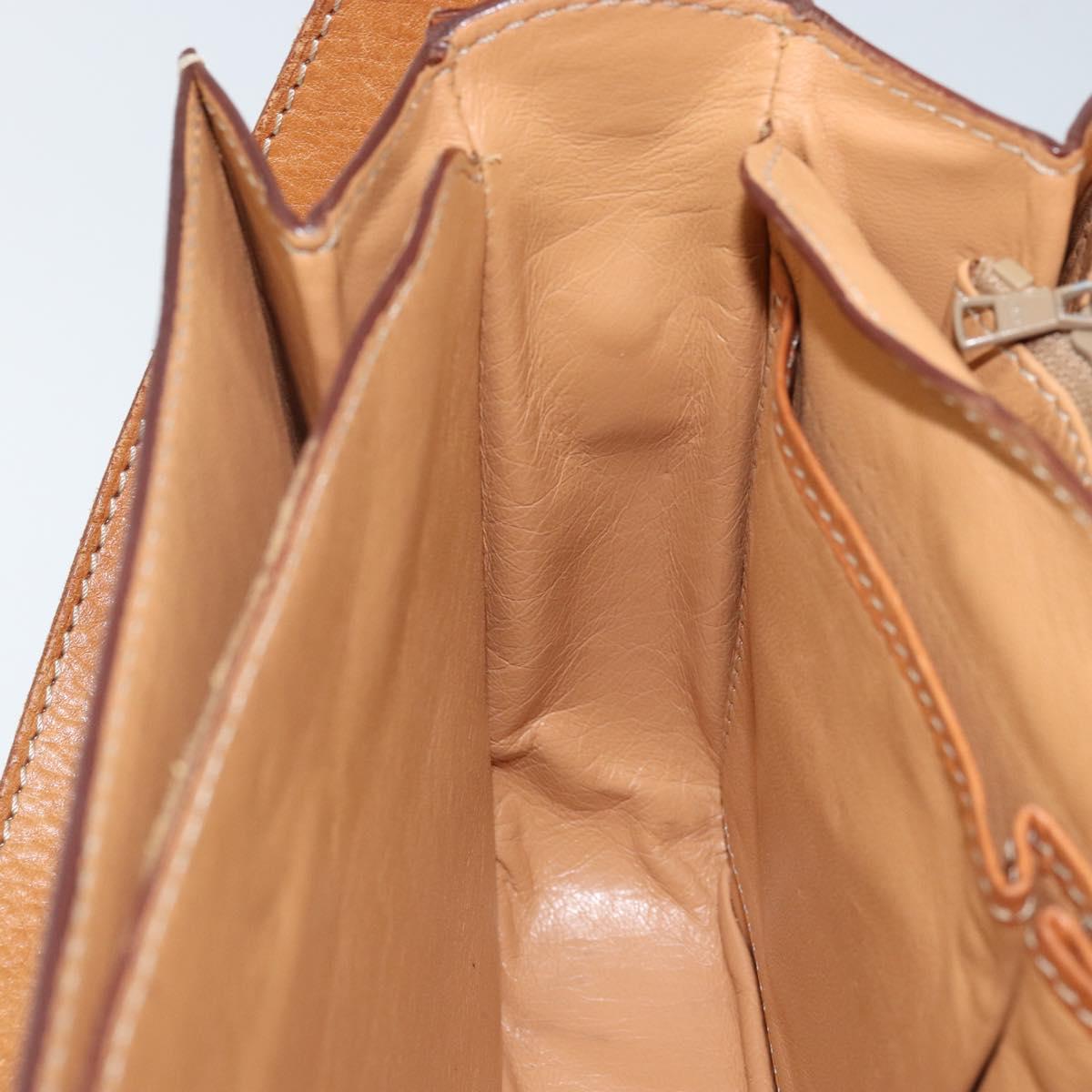 CELINE Macadam Canvas Shoulder Bag PVC Leather Brown Gold Auth ARZ423