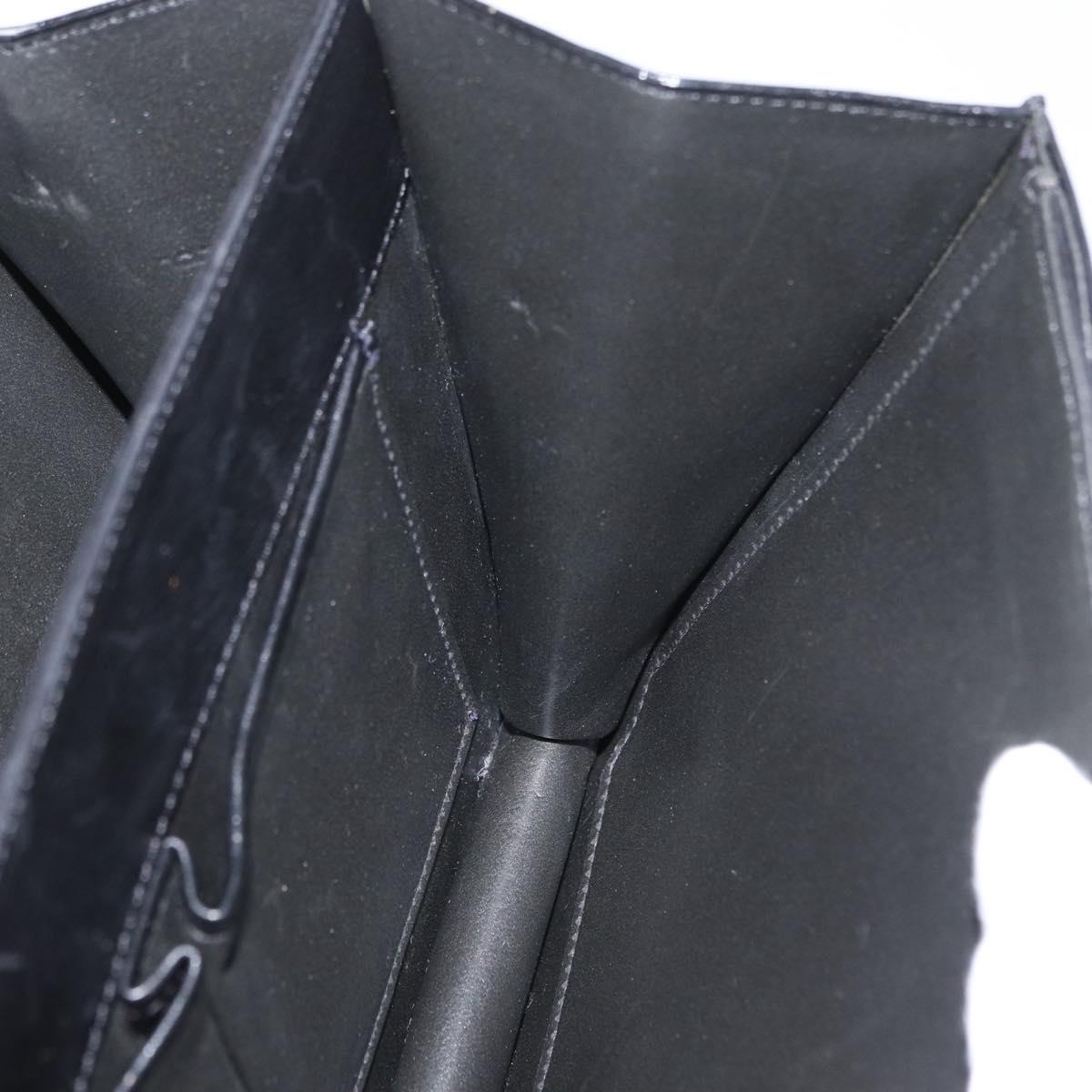 CELINE Hand Bag Leather Black Gold Auth ARZ427
