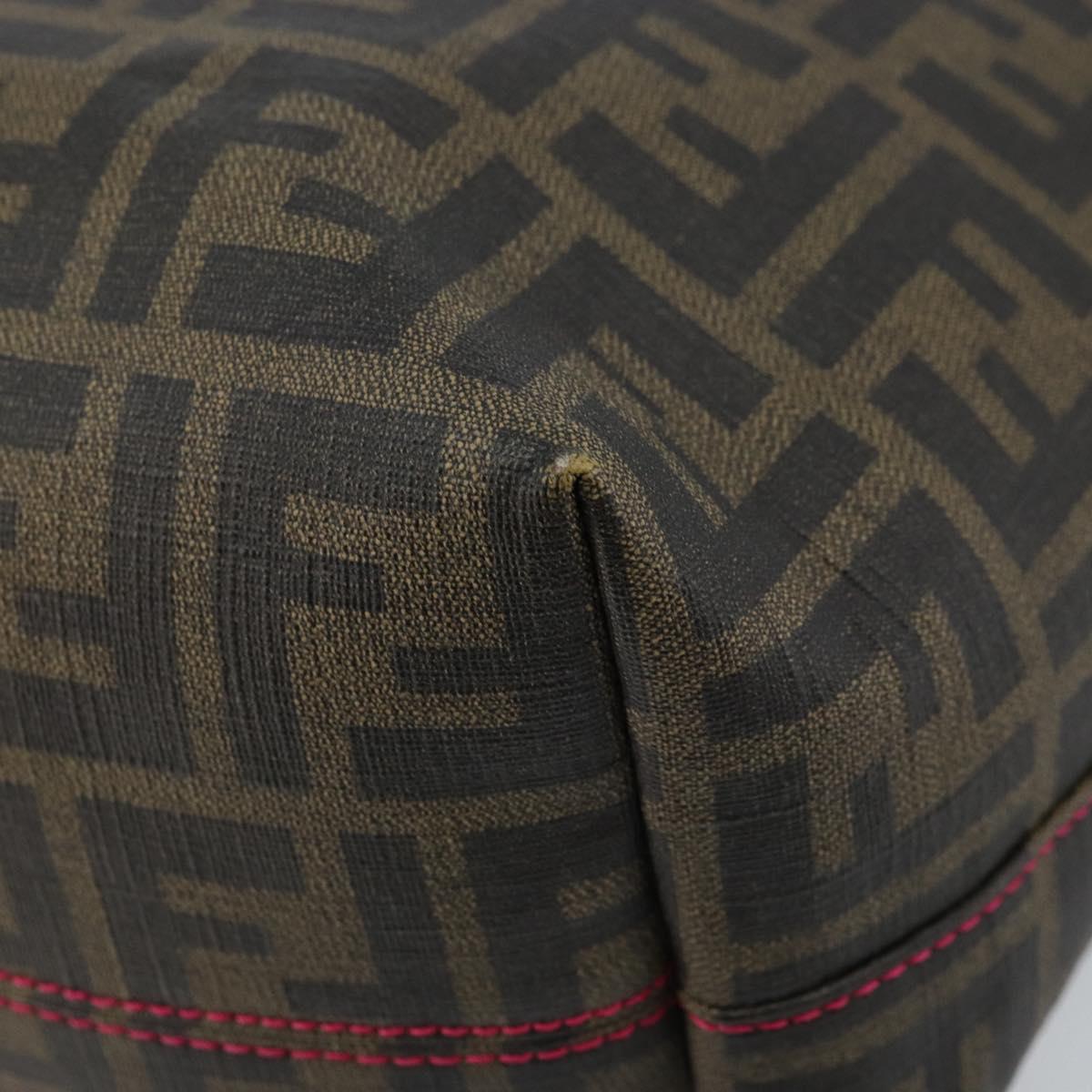 FENDI Zucca Canvas Tote Bag PVC Black Brown Auth ARZ430A