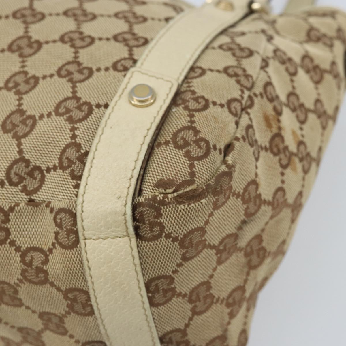 GUCCI GG Canvas Abbey Tote Bag Beige Gold 130736 Auth ARZ431
