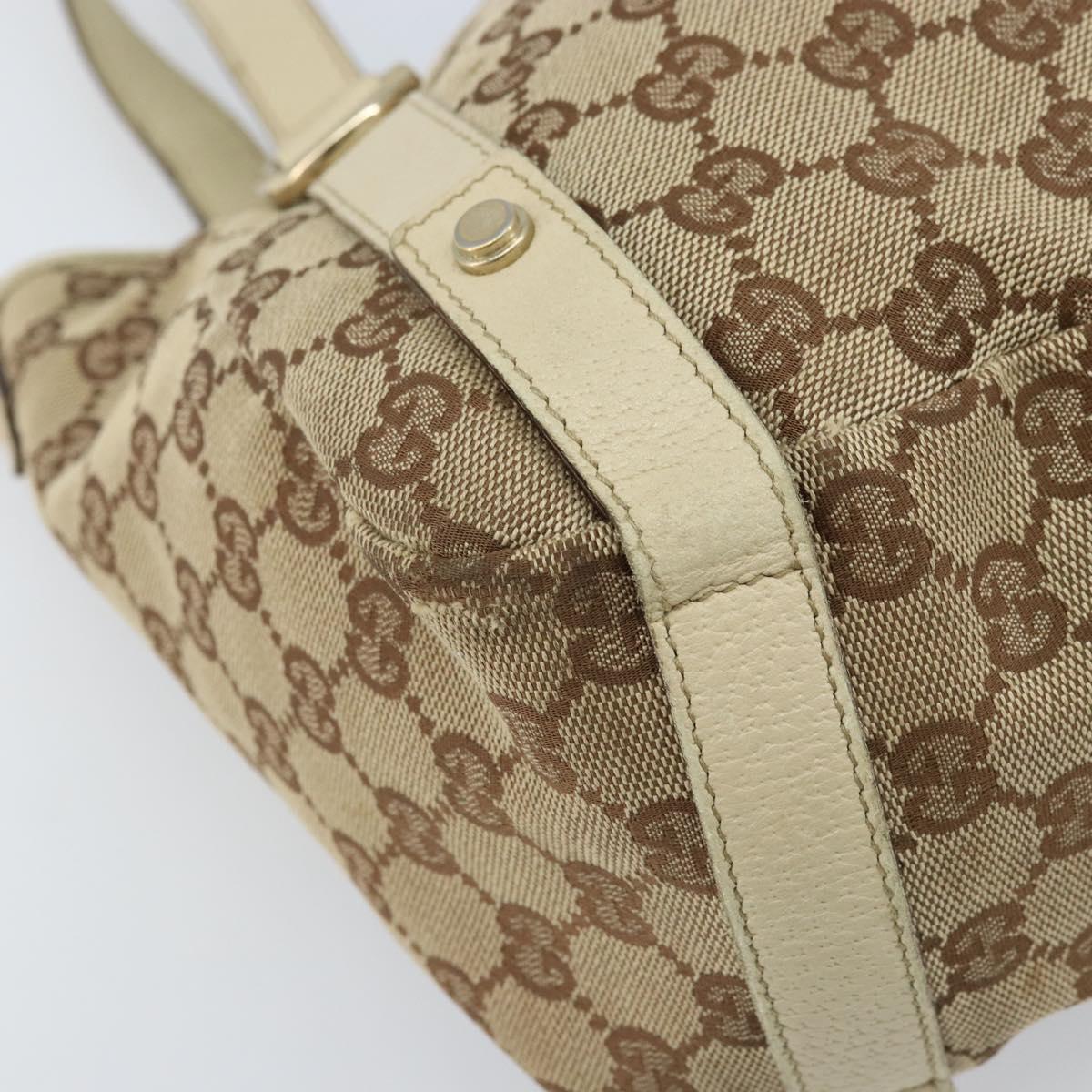 GUCCI GG Canvas Abbey Tote Bag Beige Gold 130736 Auth ARZ431