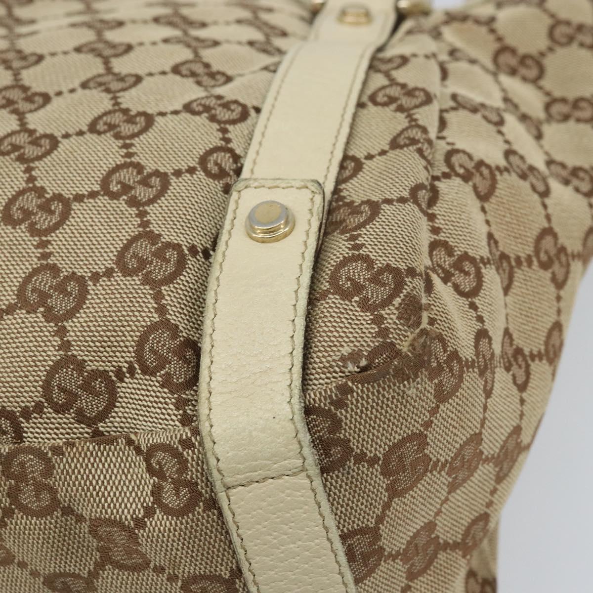 GUCCI GG Canvas Abbey Tote Bag Beige Gold 130736 Auth ARZ431