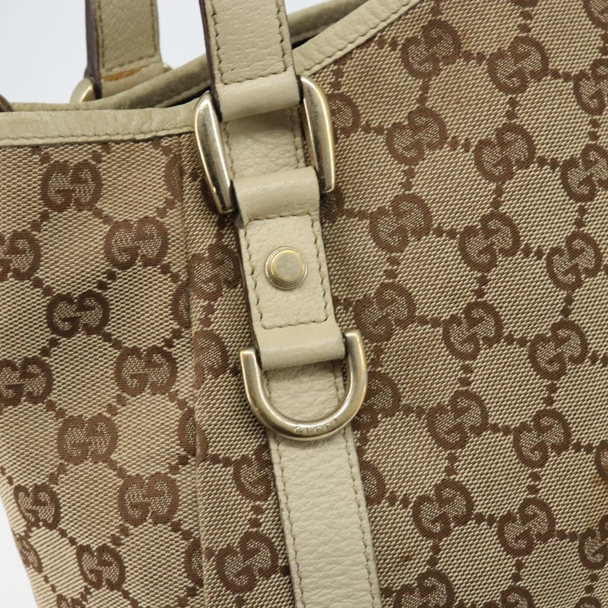 GUCCI GG Canvas Abbey Tote Bag Beige Gold 130736 Auth ARZ431