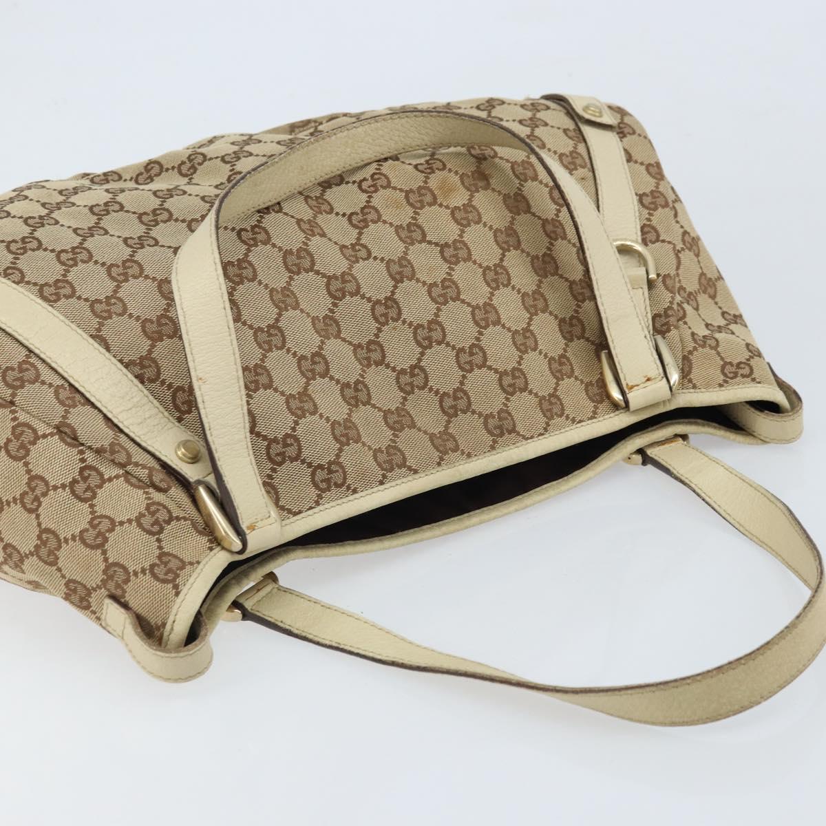 GUCCI GG Canvas Abbey Tote Bag Beige Gold 130736 Auth ARZ431