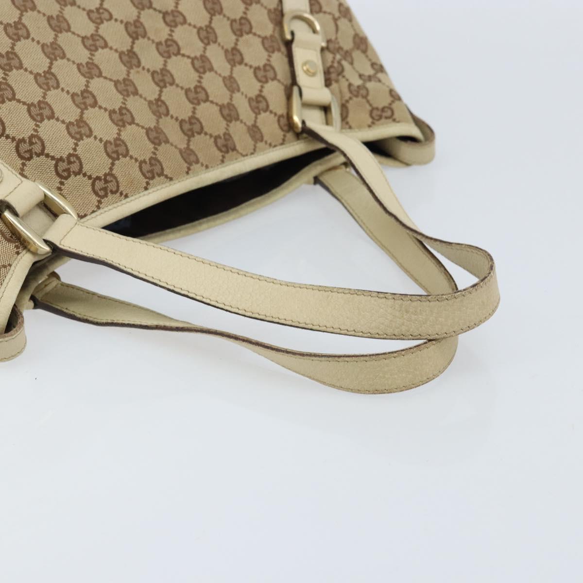 GUCCI GG Canvas Abbey Tote Bag Beige Gold 130736 Auth ARZ431