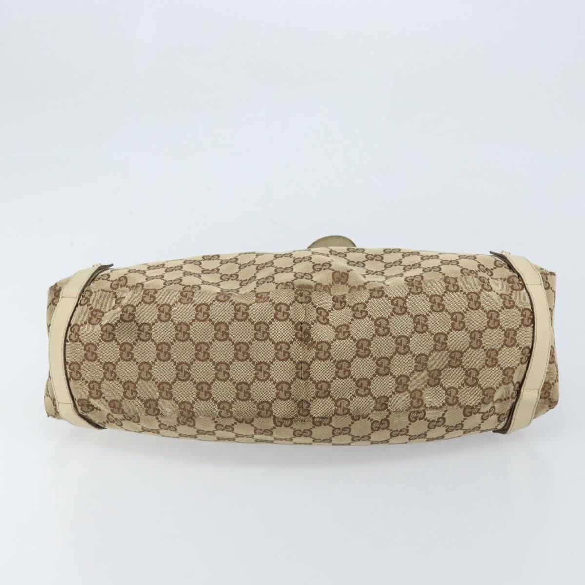 GUCCI GG Canvas Abbey Tote Bag Beige Gold 130736 Auth ARZ431