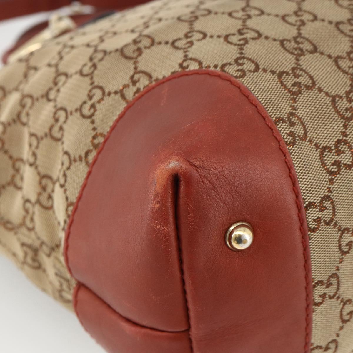 GUCCI GG Canvas Hand Bag 2way Beige Gold 269957 Auth ARZ432
