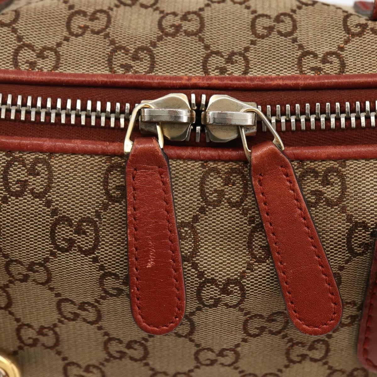 GUCCI GG Canvas Hand Bag 2way Beige Gold 269957 Auth ARZ432