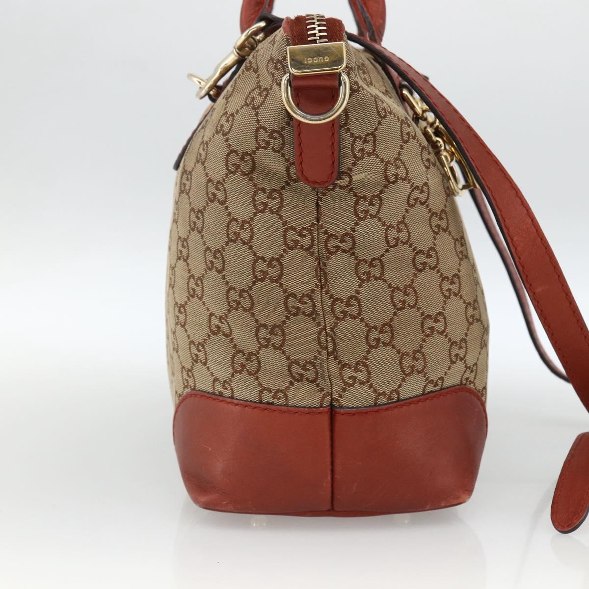 GUCCI GG Canvas Hand Bag 2way Beige Gold 269957 Auth ARZ432
