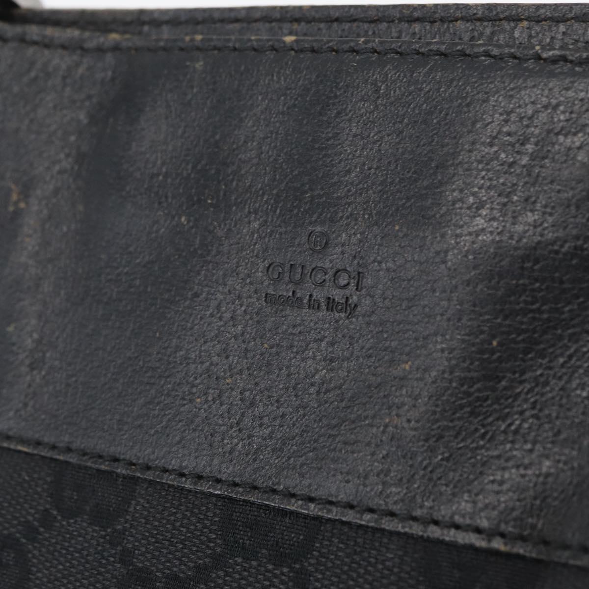 GUCCI GG Canvas Shoulder Bag Black Silver 27639 Auth ARZ435