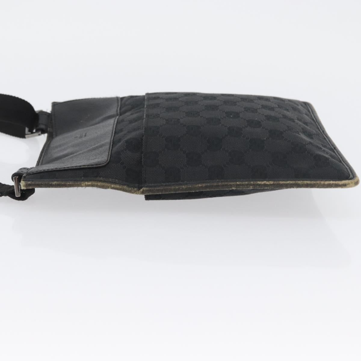 GUCCI GG Canvas Shoulder Bag Black Silver 27639 Auth ARZ435