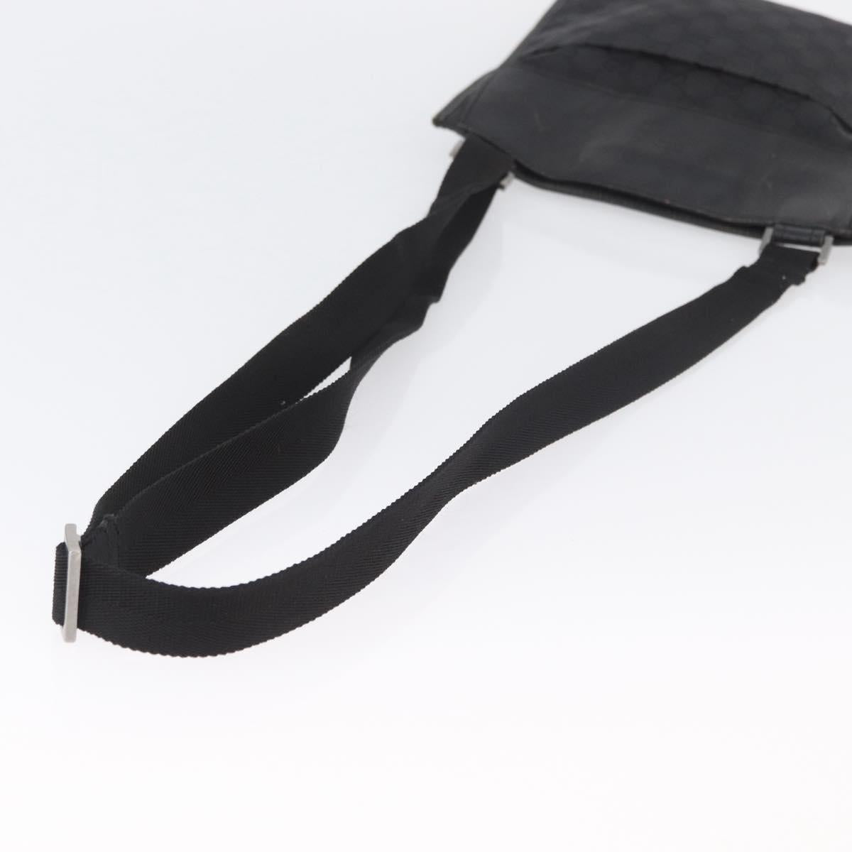 GUCCI GG Canvas Shoulder Bag Black Silver 27639 Auth ARZ435