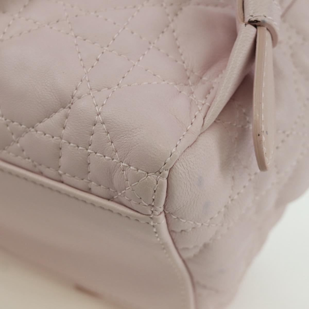 Christian Dior Cannage Stardust Small Backpack Lamb Skin Pink Auth ARZ437M