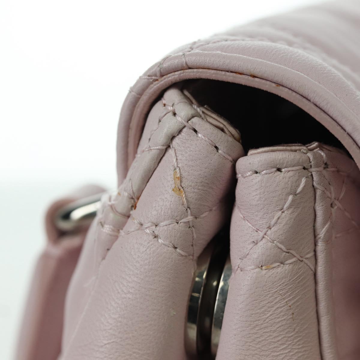 Christian Dior Cannage Stardust Small Backpack Lamb Skin Pink Auth ARZ437M