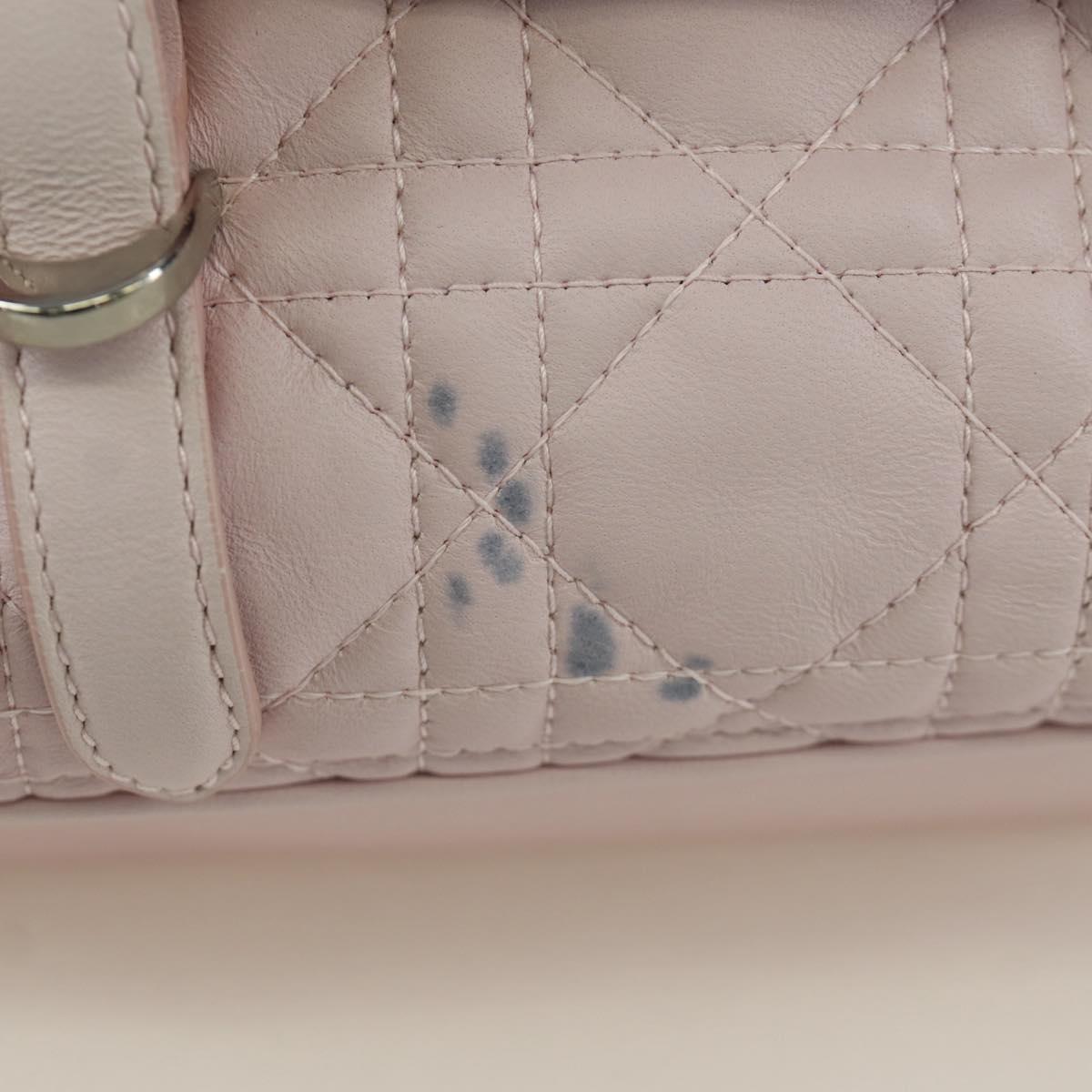 Christian Dior Cannage Stardust Small Backpack Lamb Skin Pink Auth ARZ437M