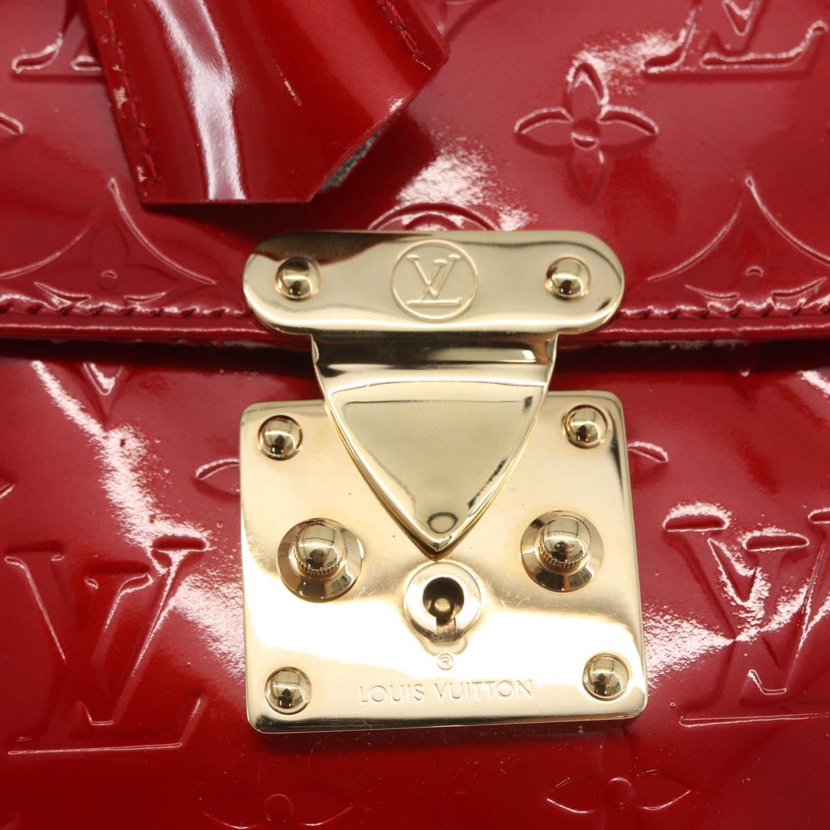 LOUIS VUITTON Monogram Vernis Spring Street Hand Bag Red M91135 LV Auth ARZ439