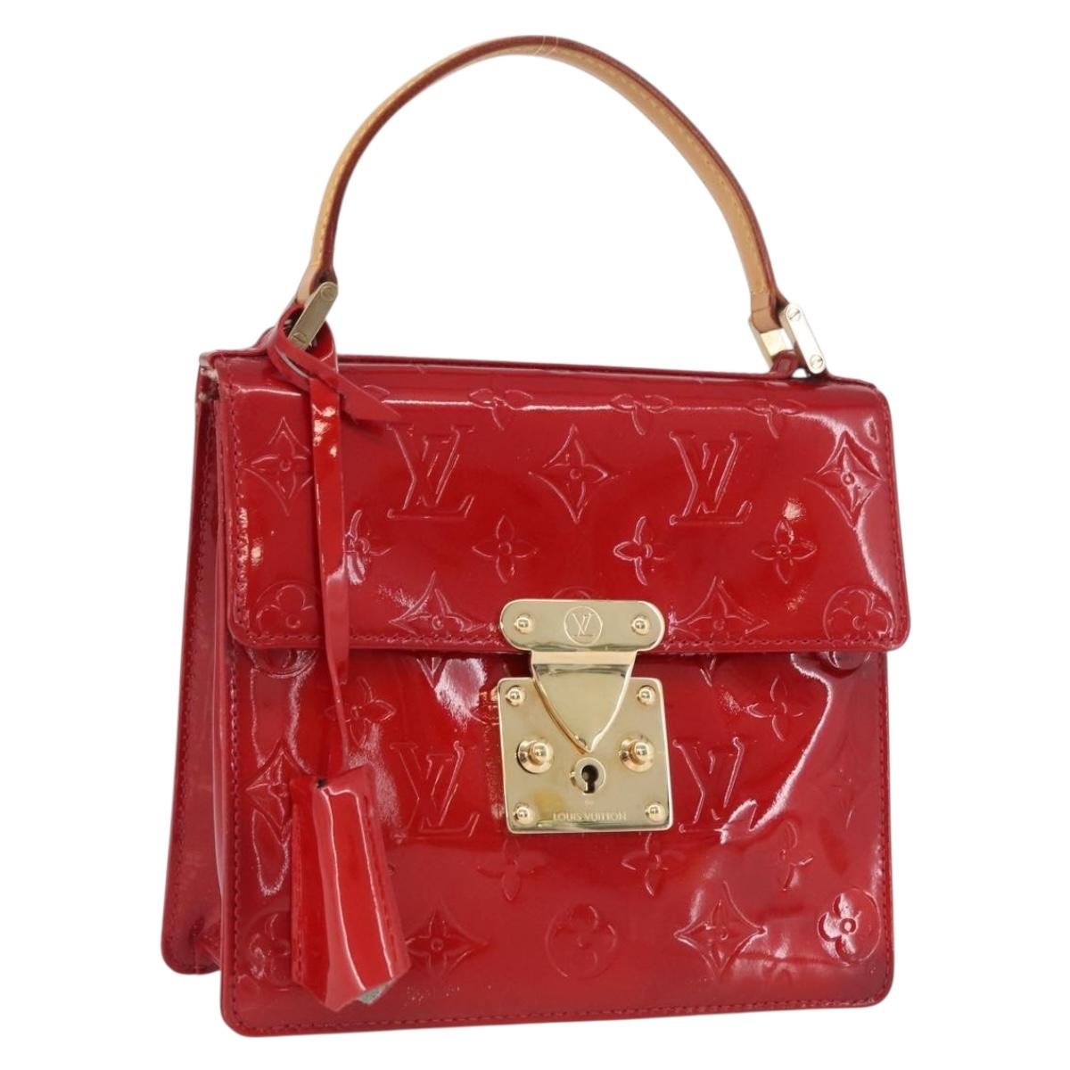 LOUIS VUITTON Monogram Vernis Spring Street Hand Bag Red M91135 LV Auth ARZ439