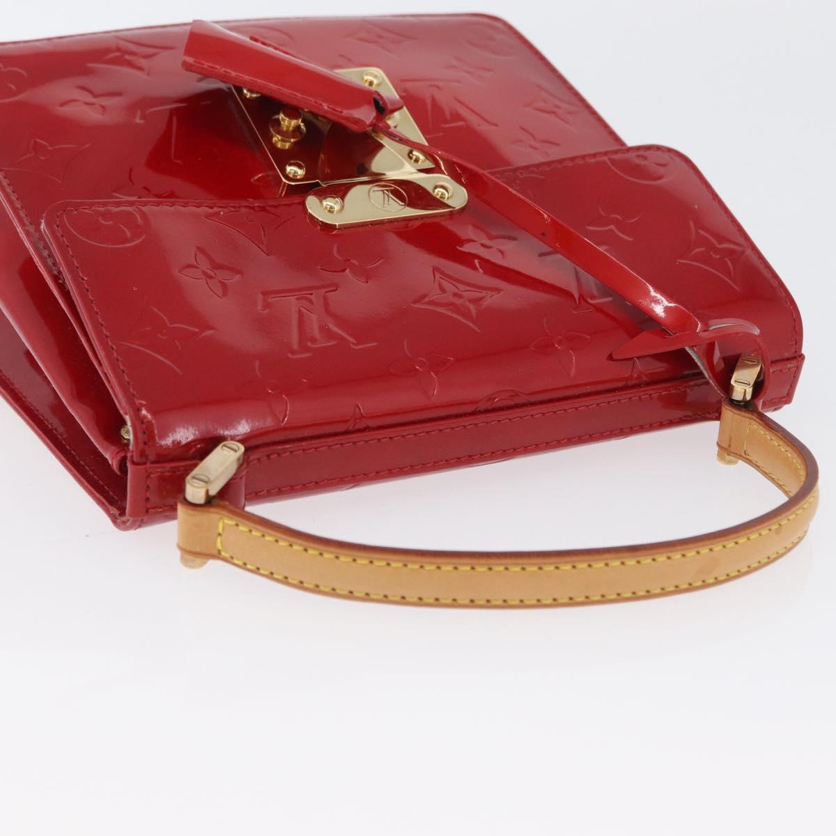 LOUIS VUITTON Monogram Vernis Spring Street Hand Bag Red M91135 LV Auth ARZ439