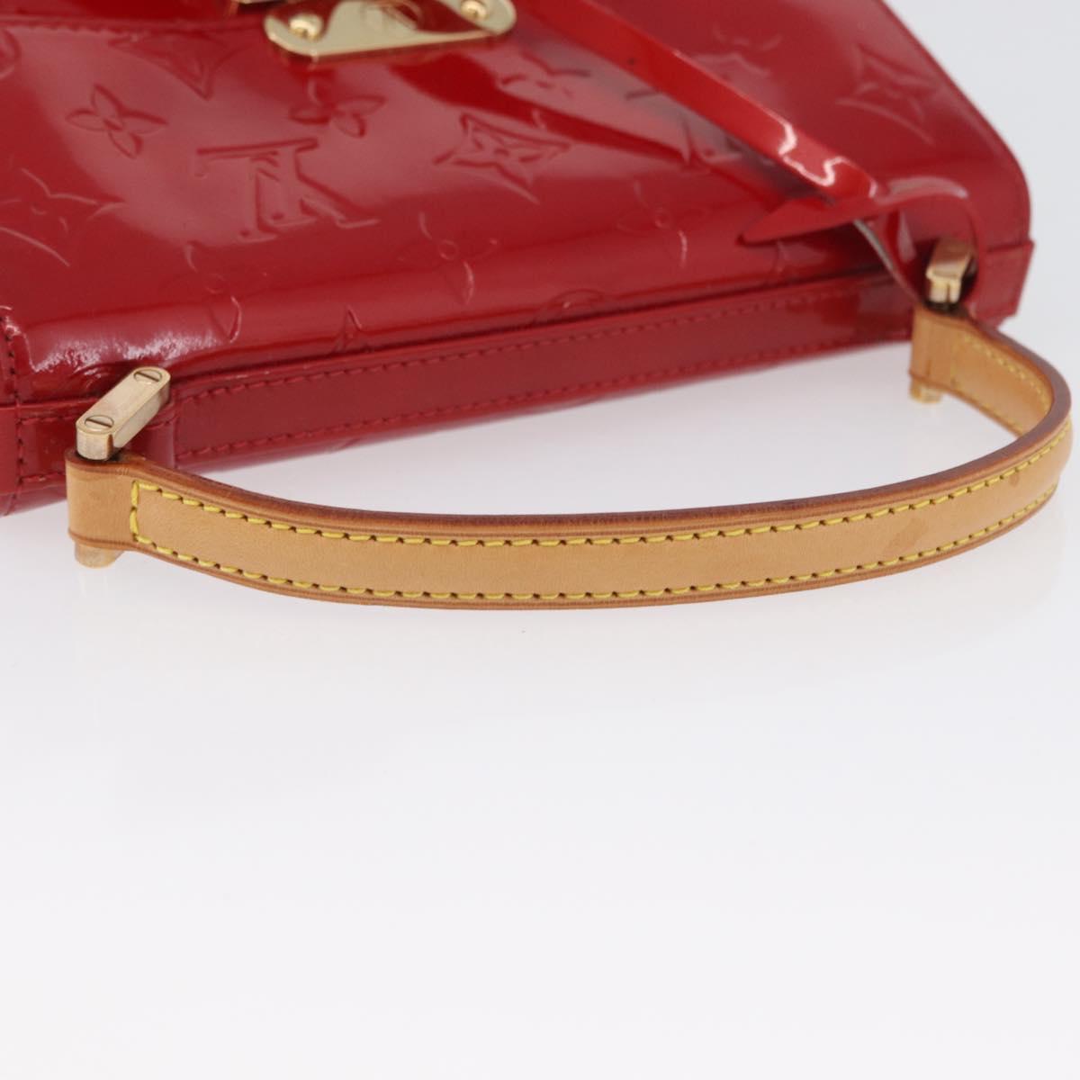 LOUIS VUITTON Monogram Vernis Spring Street Hand Bag Red M91135 LV Auth ARZ439