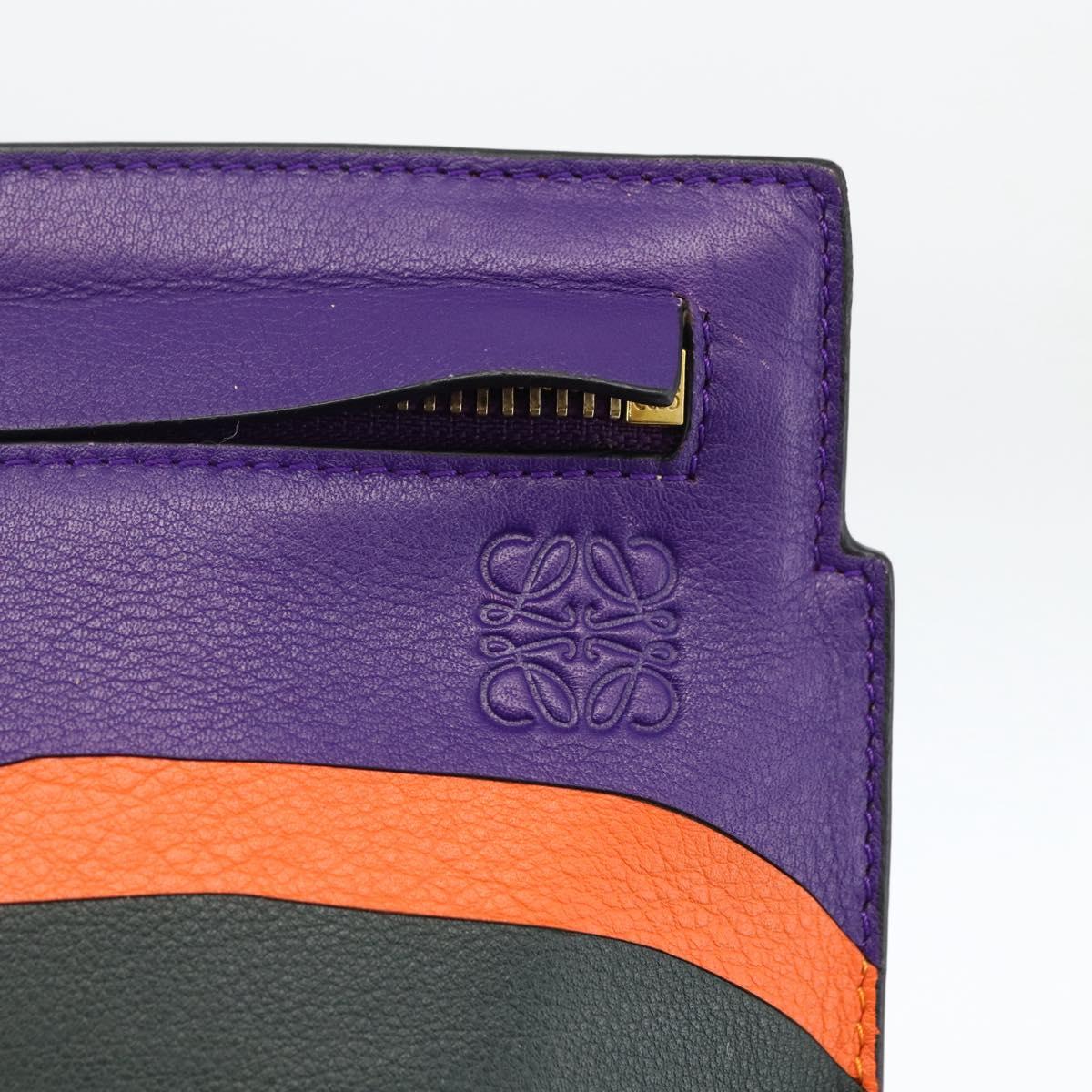 LOEWE John Allen Collaboration Shoulder Bag Leather Purple Gold Auth ARZ442M