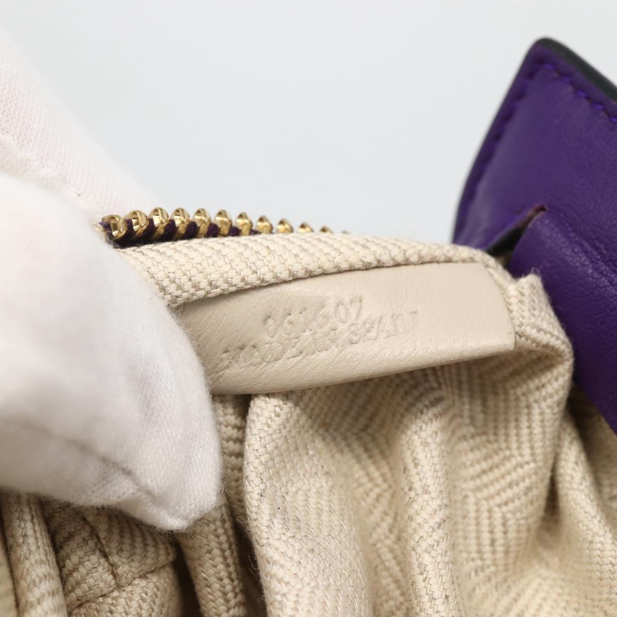 LOEWE John Allen Collaboration Shoulder Bag Leather Purple Gold Auth ARZ442M