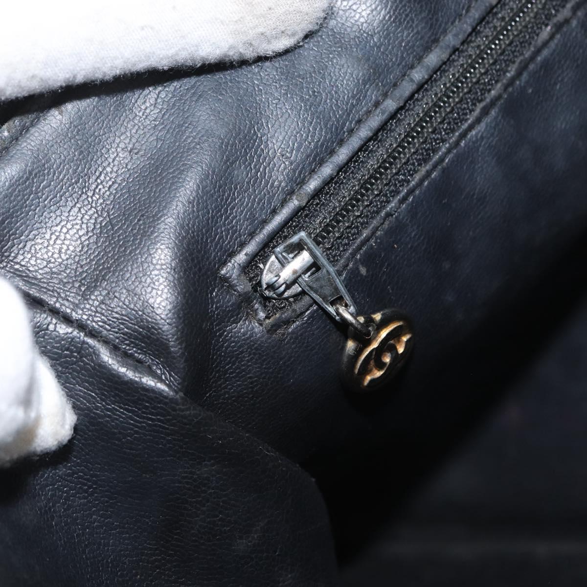 CHANEL Matelasse Chain Shoulder Bag Lamb Skin Black Gold CC Auth ARZ445