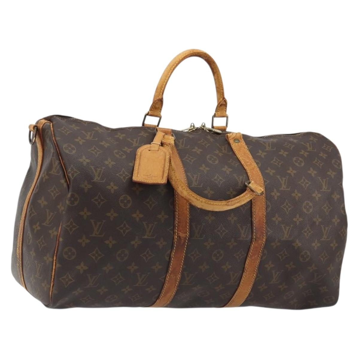 LOUIS VUITTON Monogram Keepall Bandouliere 50 Boston Bag M41416 LV Auth ARZ457