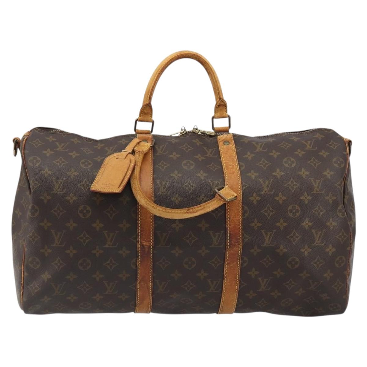 LOUIS VUITTON Monogram Keepall Bandouliere 50 Boston Bag M41416 LV Auth ARZ457