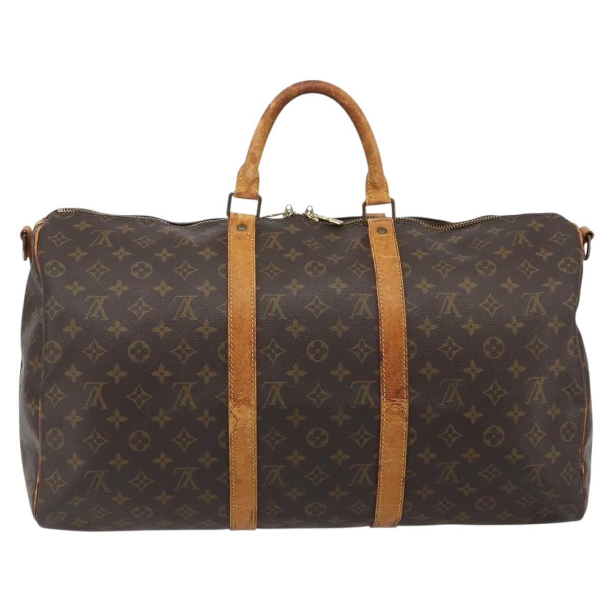 LOUIS VUITTON Monogram Keepall Bandouliere 50 Boston Bag M41416 LV Auth ARZ457