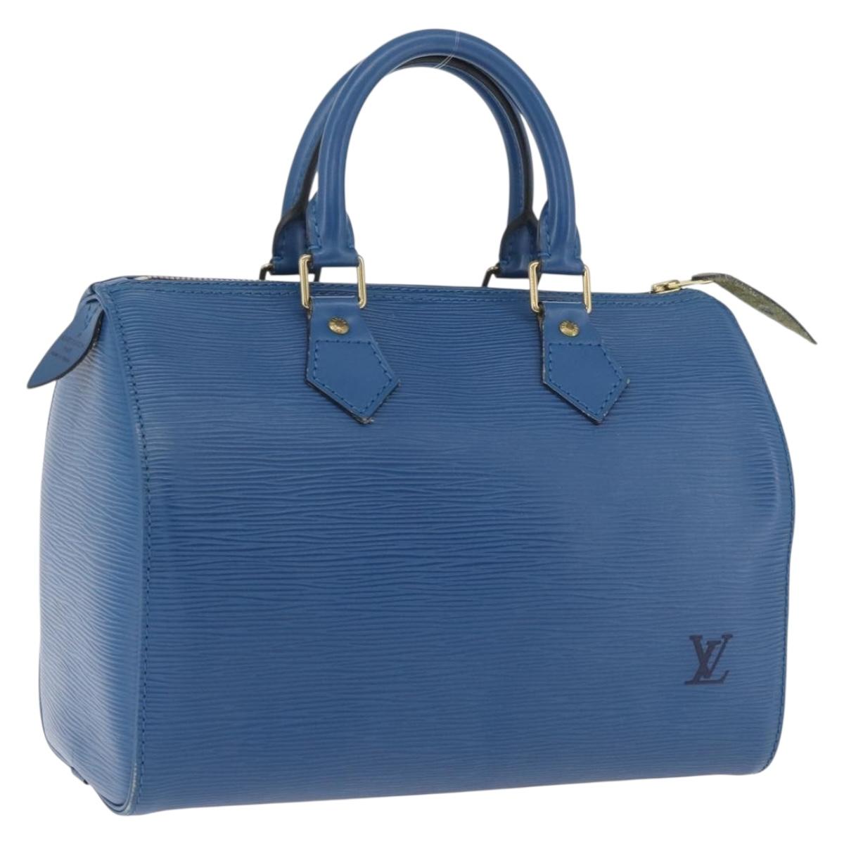 LOUIS VUITTON Epi Speedy 25 Hand Bag Toledo Blue M43015 LV Auth ARZ464
