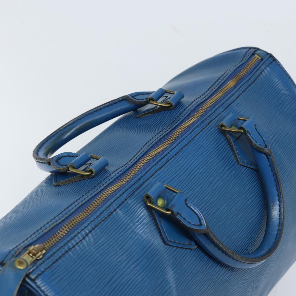 LOUIS VUITTON Epi Speedy 35 Hand Bag Toledo Blue M42995 LV Auth ARZ466