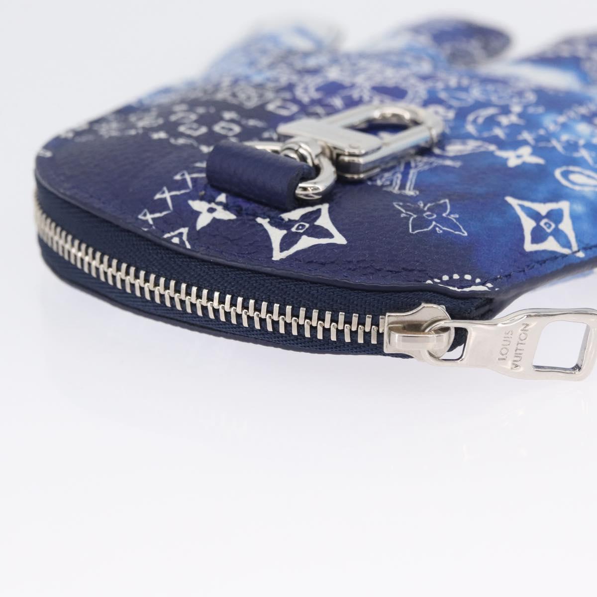 LOUIS VUITTON Monogram Bandana HIGH 5 Pouch White Blue M81410 LV Auth ARZ477SAM