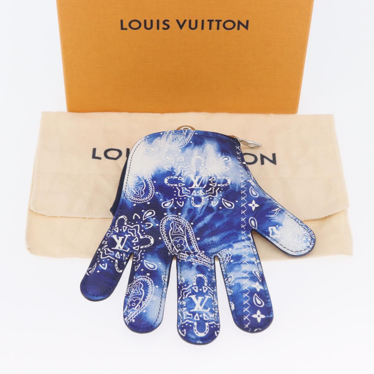 LOUIS VUITTON Monogram Bandana HIGH 5 Pouch White Blue M81410 LV Auth ARZ477SAM