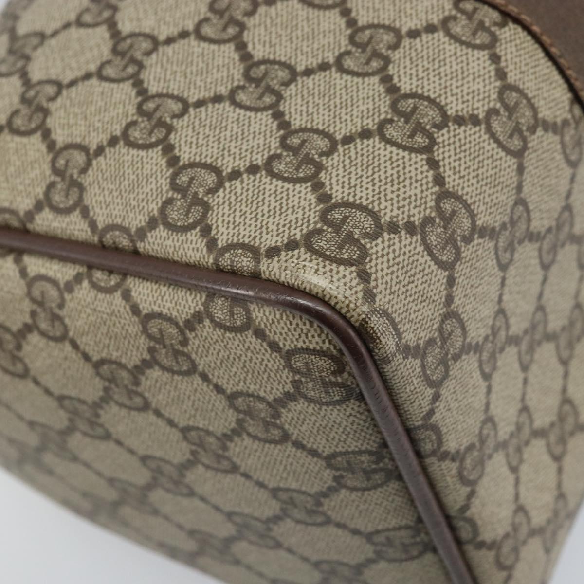 GUCCI GG Supreme Web Sherry Line Boston Bag PVC Beige Gold 40 02 007 Auth ARZ492