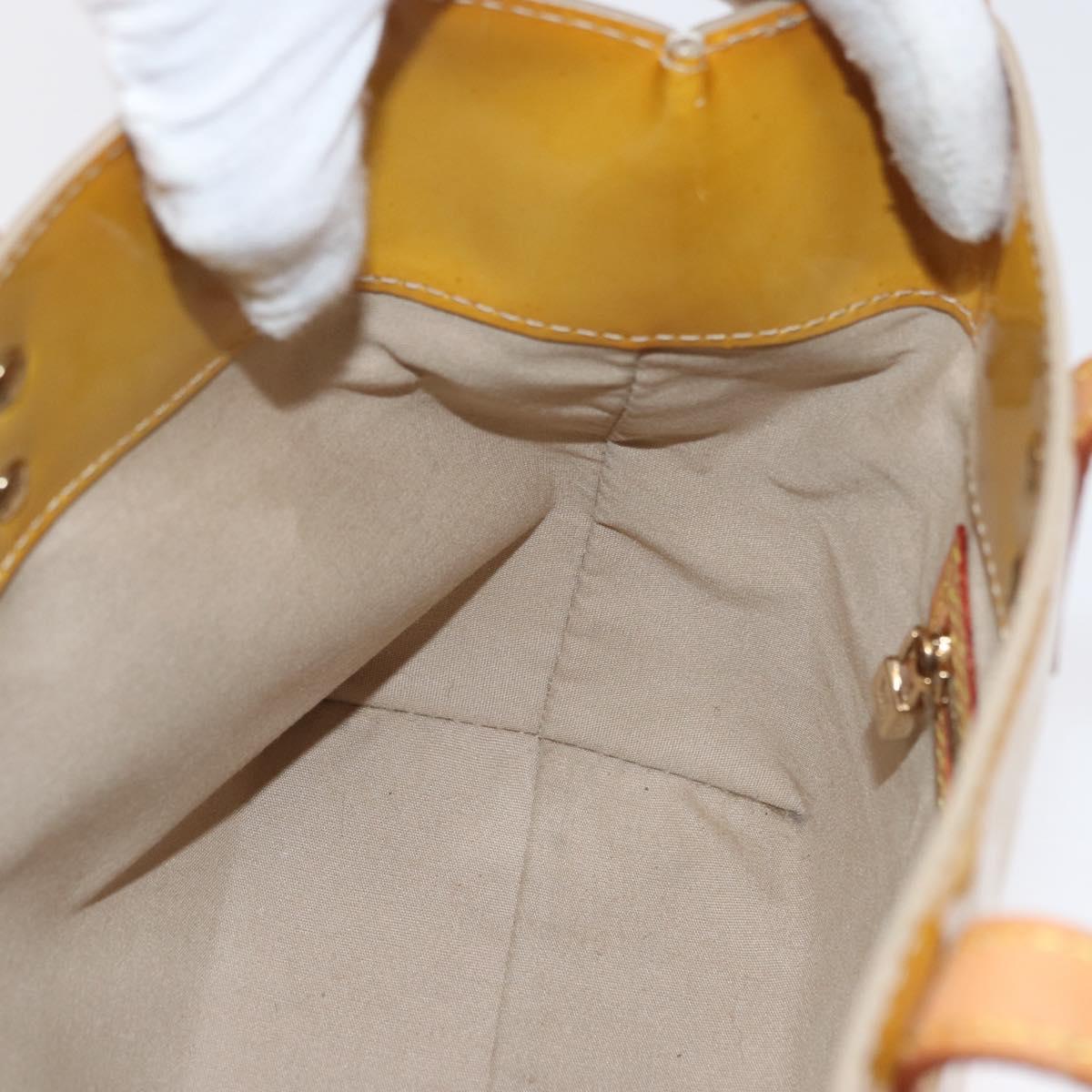 LOUIS VUITTON Monogram Vernis Reade PM Hand Bag Beige M91144 LV Auth ARZ496