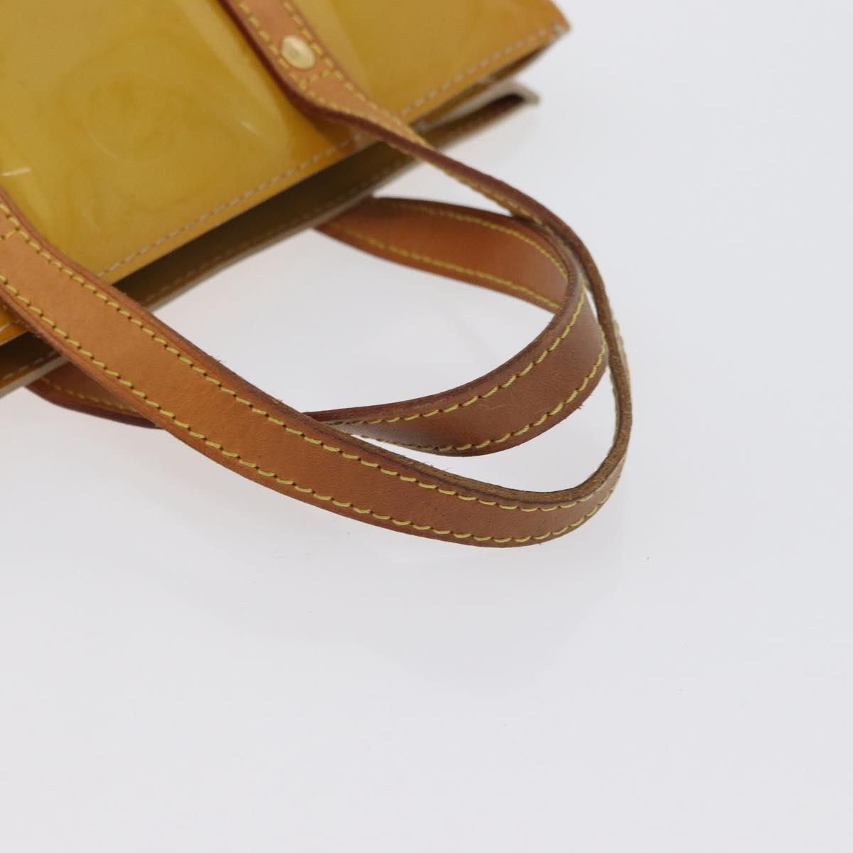 LOUIS VUITTON Monogram Vernis Reade PM Hand Bag Beige M91144 LV Auth ARZ496