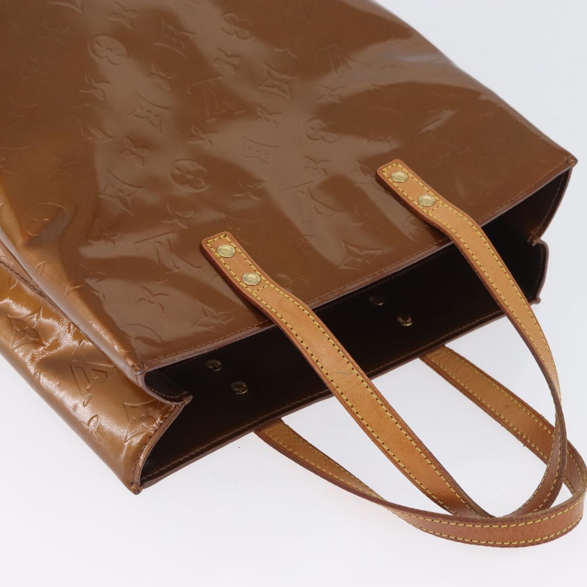 LOUIS VUITTON Monogram Vernis Reade MM Hand Bag Bronze M91143 LV Auth ARZ508