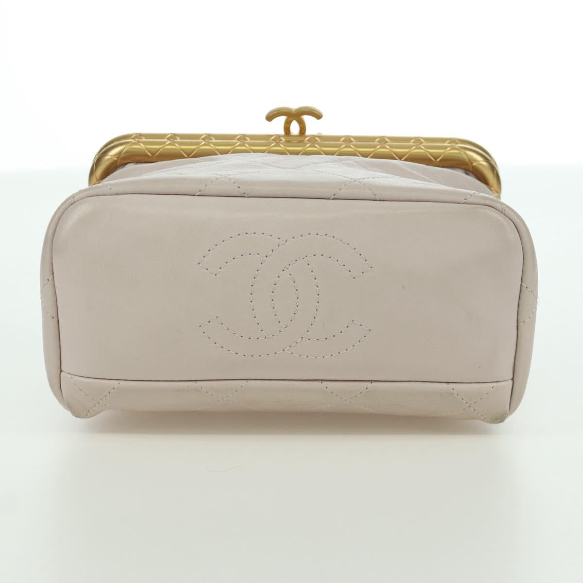CHANEL Chain Matelasse Shoulder Bag Lamb Skin 2way Pink Gold CC Auth ARZ510V