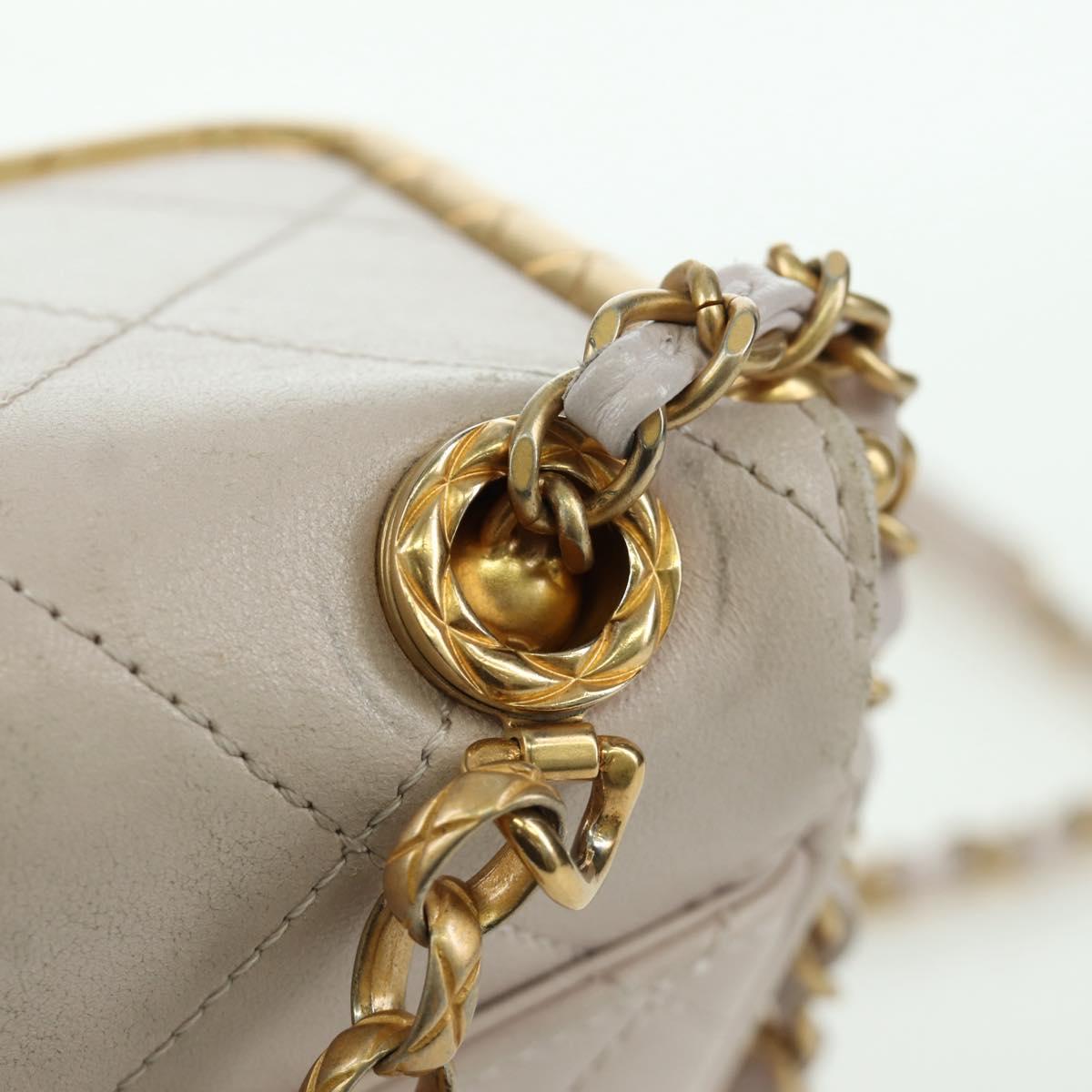 CHANEL Chain Matelasse Shoulder Bag Lamb Skin 2way Pink Gold CC Auth ARZ510V