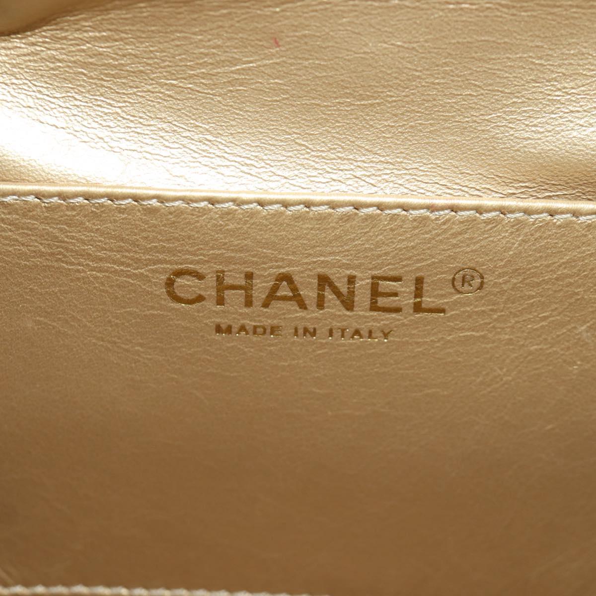 CHANEL Chain Matelasse Shoulder Bag Lamb Skin 2way Pink Gold CC Auth ARZ510V