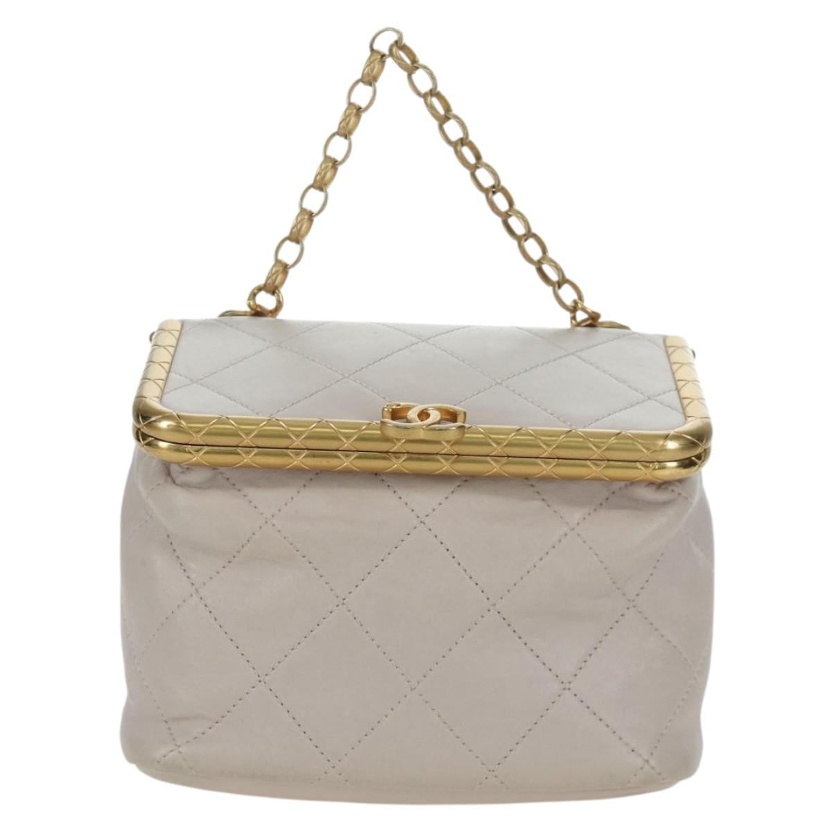 CHANEL Chain Matelasse Shoulder Bag Lamb Skin 2way Pink Gold CC Auth ARZ510V