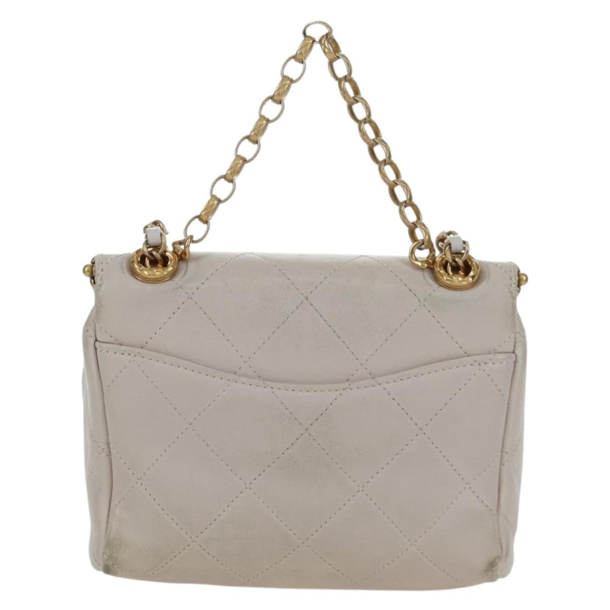CHANEL Chain Matelasse Shoulder Bag Lamb Skin 2way Pink Gold CC Auth ARZ510V