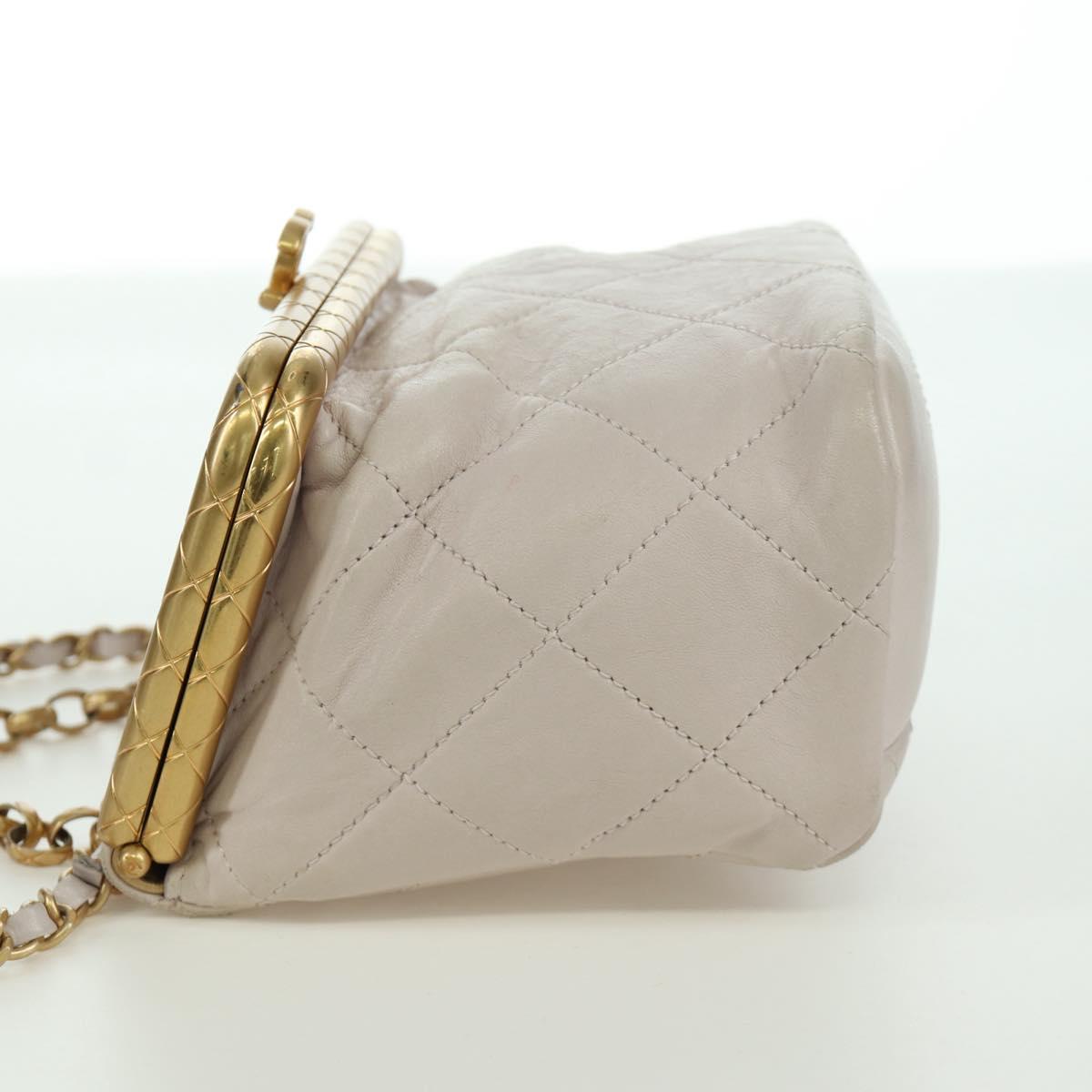 CHANEL Chain Matelasse Shoulder Bag Lamb Skin 2way Pink Gold CC Auth ARZ510V