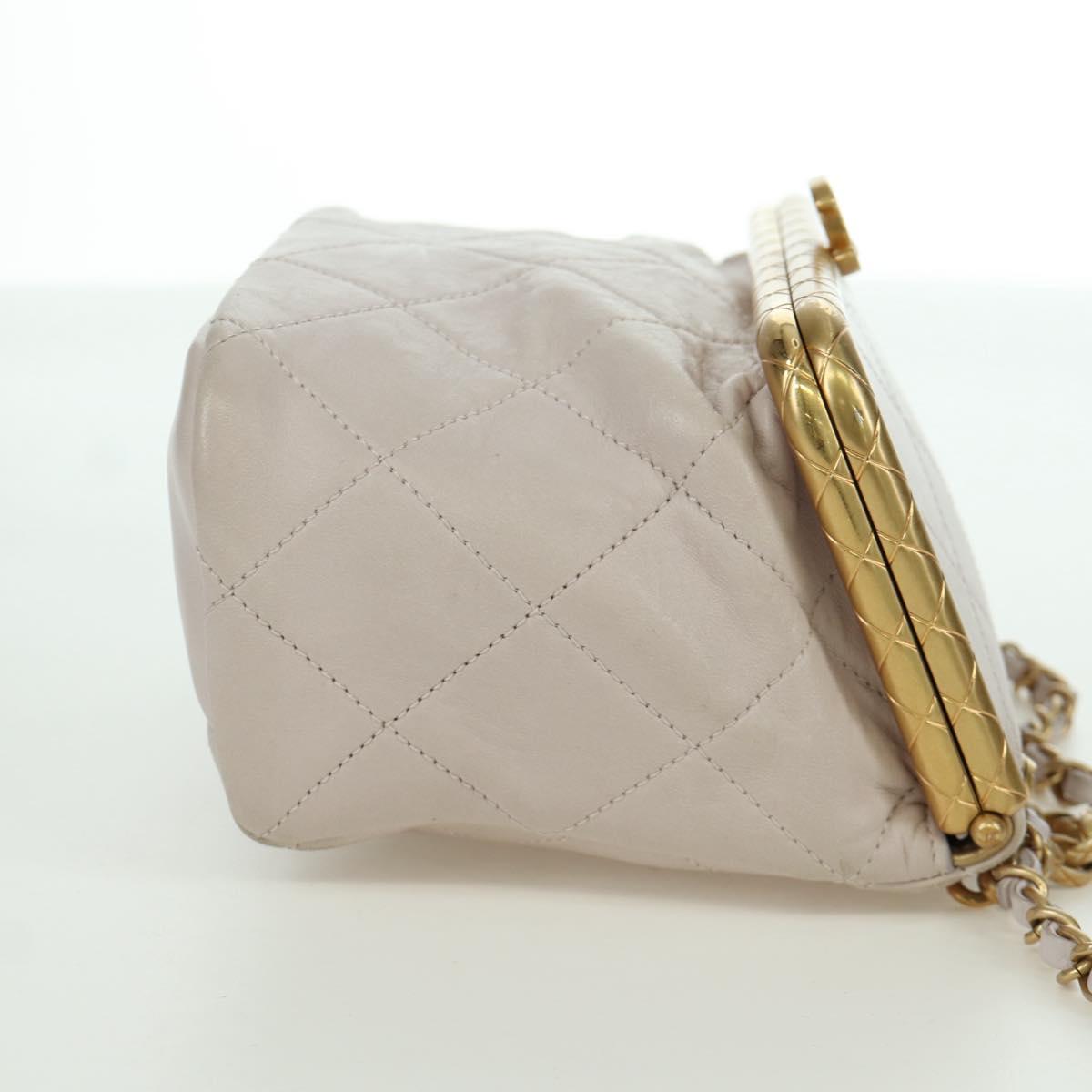 CHANEL Chain Matelasse Shoulder Bag Lamb Skin 2way Pink Gold CC Auth ARZ510V