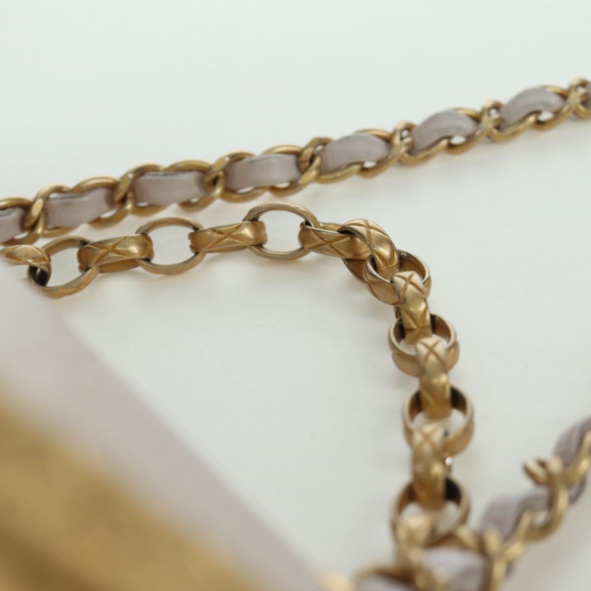 CHANEL Chain Matelasse Shoulder Bag Lamb Skin 2way Pink Gold CC Auth ARZ510V