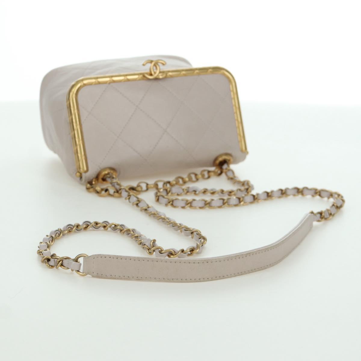 CHANEL Chain Matelasse Shoulder Bag Lamb Skin 2way Pink Gold CC Auth ARZ510V