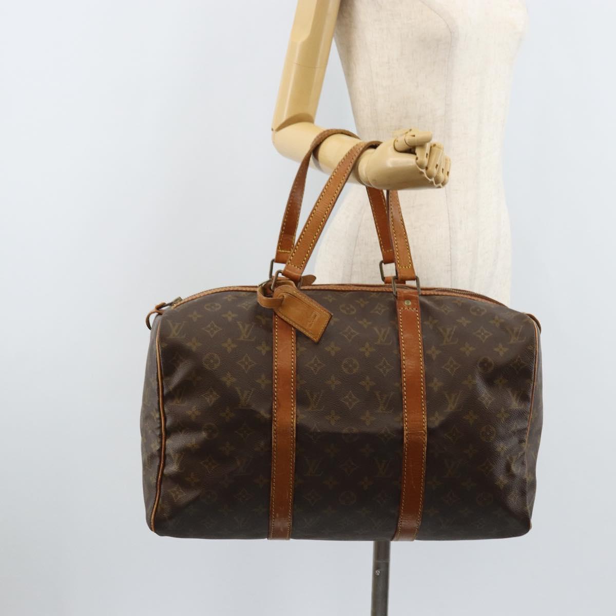 LOUIS VUITTON Monogram Sac Souple 45 Boston Bag M41624 LV Auth ARZ518